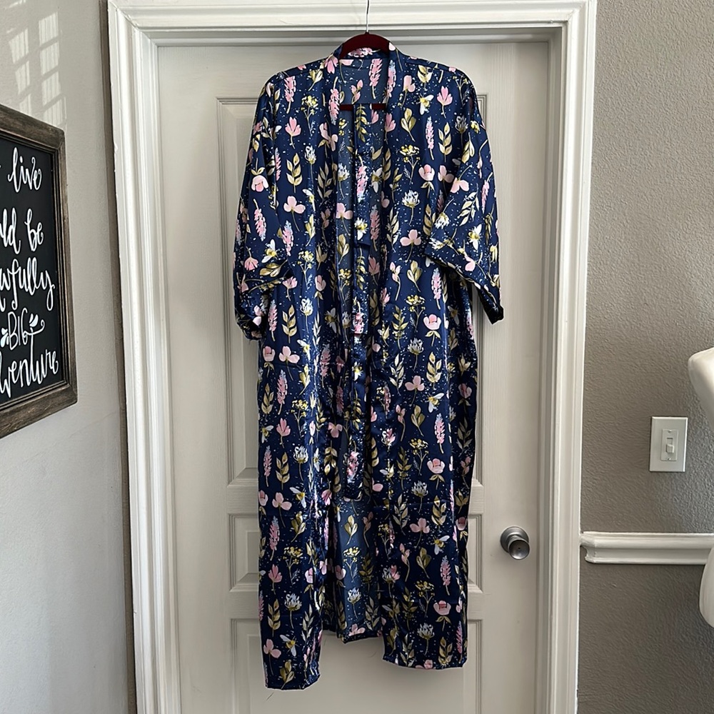 Long silky robe